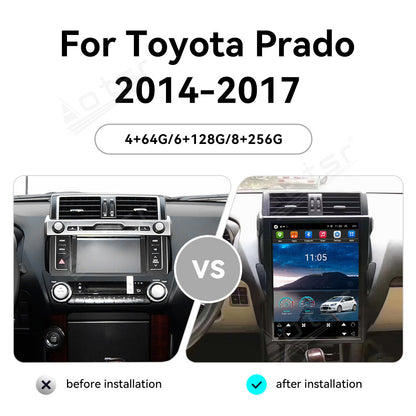 15 Inch Tesla Screen For Toyota Prado 2014-2017 Android 13.0 Car Radio Player GPS Navi Auto Stereo Multimedia Video DSP Carplay 4G SIM