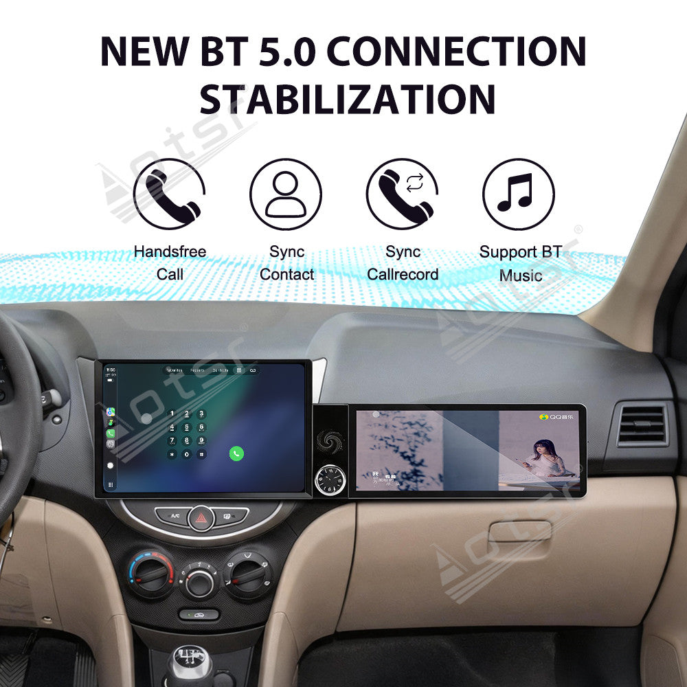 Aotsr Dual Screen 13.1 inch+12.3 inch Android 15 Carplay Car Radio for Hyundai Verna 2011-2016 Car GPS Navigation Multimedia