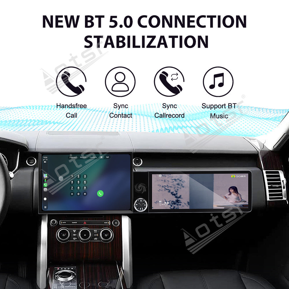 Aotsr Dual Screen 13.1 inch+12.3 inch Android 15 Carplay Car Radio for Land Rover Range Rover Executive 2017 Car GPS Navigation Multimedia