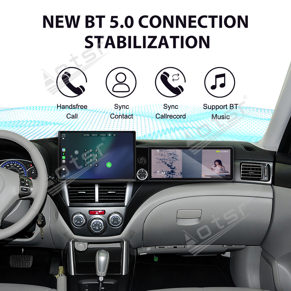 Aotsr Dual Screen 13.1 inch+12.3 inch Android 15 Carplay Car Radio for Subaru Forester 2008-2012 Car GPS Navigation Multimedia