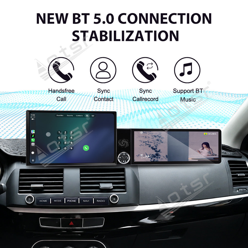 Aotsr Dual Screen 13.1 inch+12.3 inch Android 15 Carplay Car Radio for Mitsubishi Lancer EX 2010-2017 Car GPS Navigation Multimedia