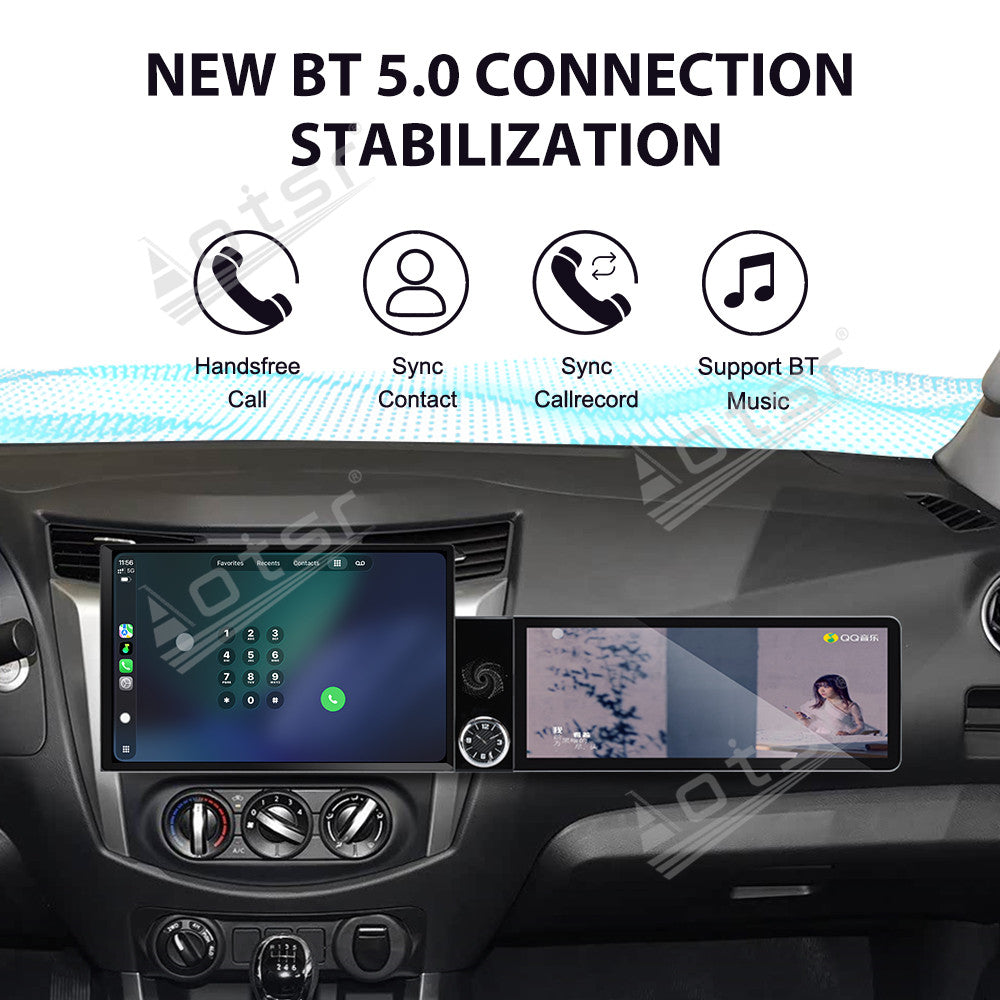 Aotsr Dual Screen 13.1 inch+12.3 inch Android 15 Carplay Car Radio for Nissan Navara 2017-2019 Car GPS Navigation Multimedia