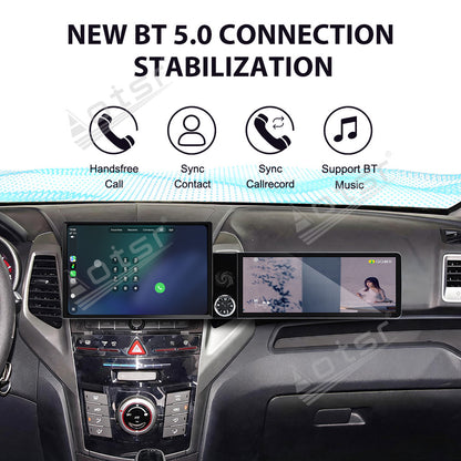 Aotsr Dual Screen 13.1 inch+12.3 inch Android 15 Carplay Car Radio for SsangYong Tivoli Matte Black 2015-2019 Car GPS Navigation Multimedia