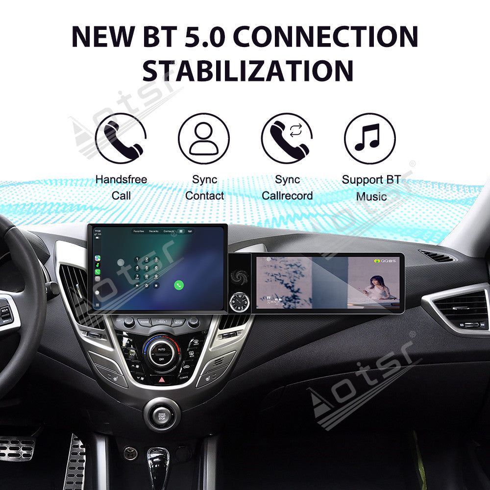 Aotsr Dual Screen 13.1 inch+12.3 inch Android 15 Carplay Car Radio for Hyundai Veloster 2011-2017 Car GPS Navigation Multimedia