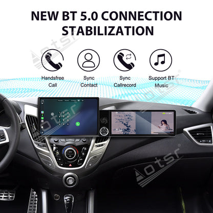 Aotsr Dual Screen 13.1 inch+12.3 inch Android 15 Carplay Car Radio for Hyundai Veloster 2011-2017 Car GPS Navigation Multimedia
