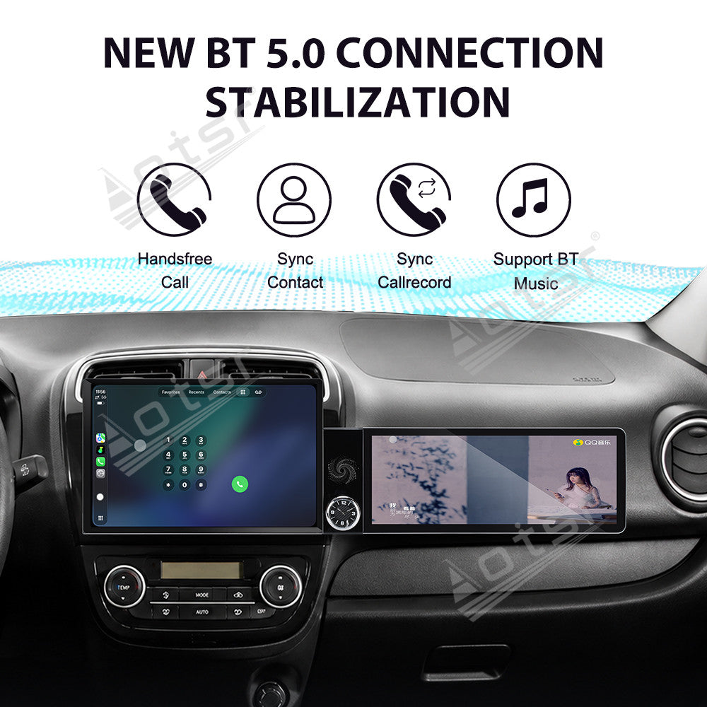 Aotsr Dual Screen 13.1 inch+12.3 inch Android 15 Carplay Car Radio for Mitsubishi Mirage 2012-2018 Car GPS Navigation Multimedia