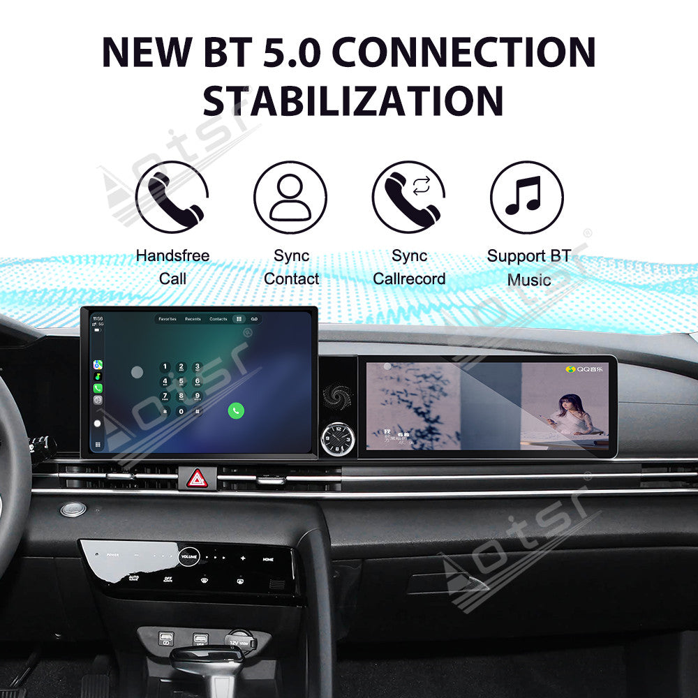 Aotsr Dual Screen 13.1 inch+12.3 inch Android 15 Carplay Car Radio for Hyundai Elantra 2020-2021 Car GPS Navigation Multimedia