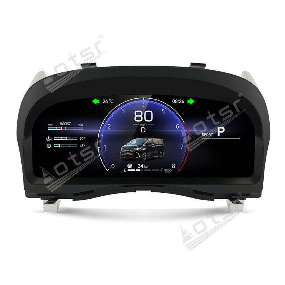 12.3 inch For TOYOTA Alphard 30 A30 Vellfire 2015-2022 Full LCD Digital Cluster Instrument Virtual Cockpit Dashboard Speedometer