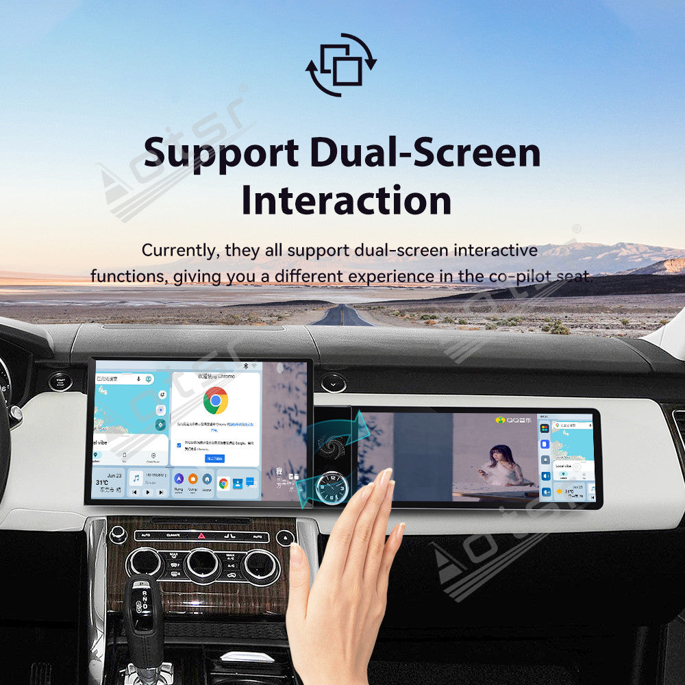 Aotsr Dual Screen 13.1 inch+12.3 inch Android 15 Carplay Car Radio for Land Rover Range Rover Sport 2014-2015 Car GPS Navigation Multimedia