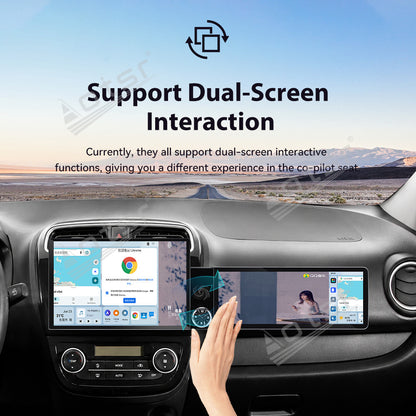 Aotsr Dual Screen 13.1 inch+12.3 inch Android 15 Carplay Car Radio for Mitsubishi Mirage 2012-2018 Car GPS Navigation Multimedia
