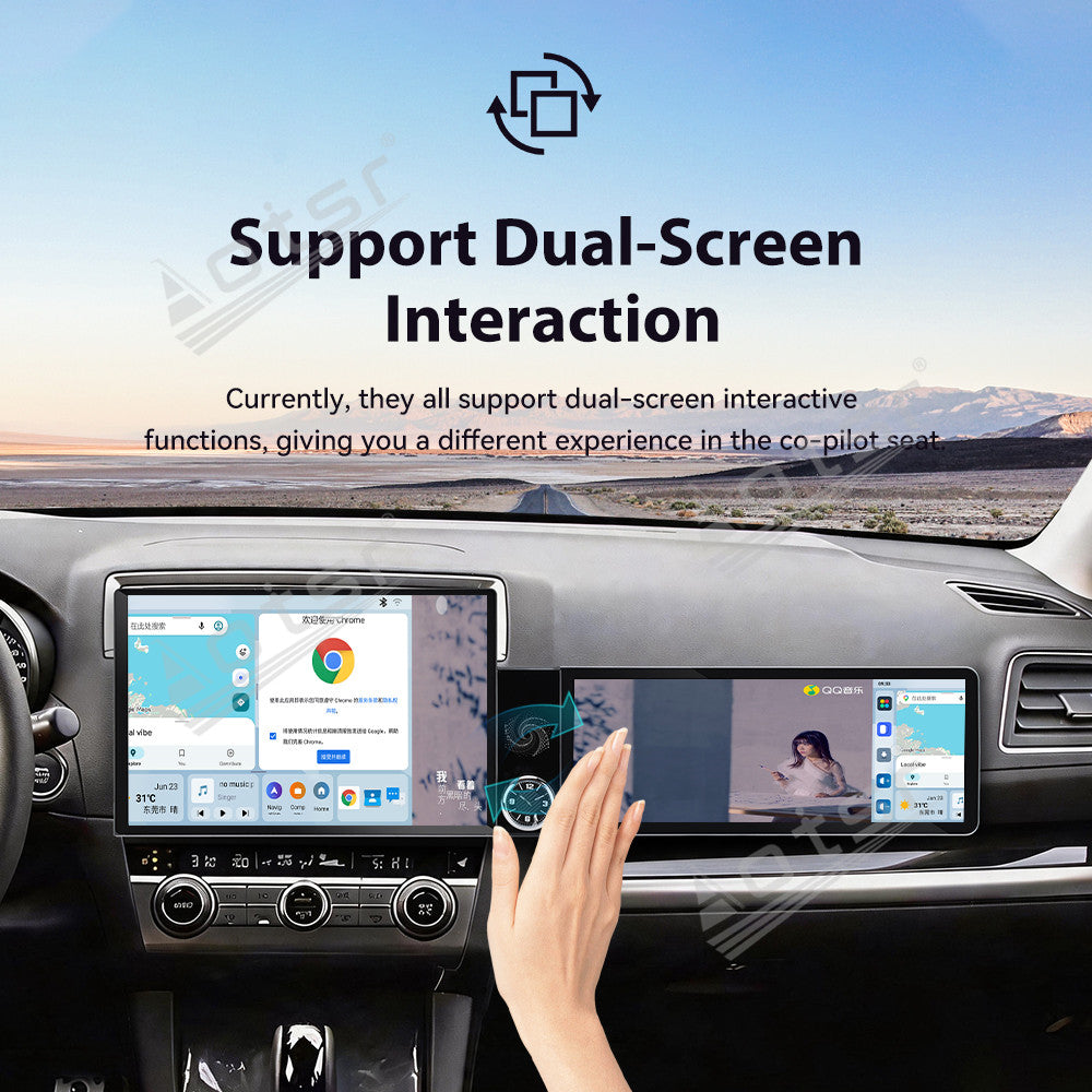 Aotsr Dual Screen 13.1 inch+12.3 inch Android 15 Carplay Car Radio for Subaru LEGACY/Subaru OUTBACK 2011-2021 Car GPS Navigation Multimedia