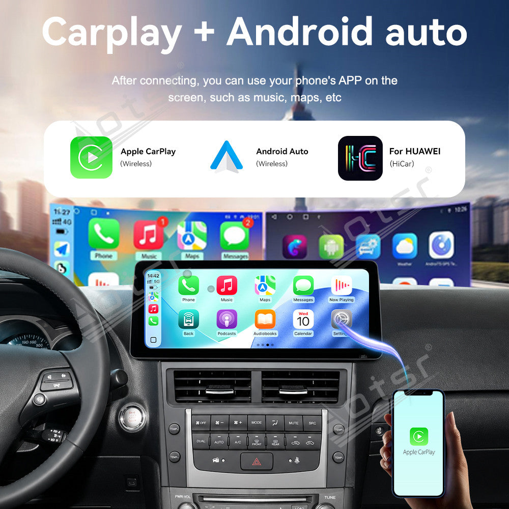 Aotsr 12.3 inch Android 15 Carplay Car Radio for Lexus GS300/350/400/430/450/460 2006-2012 Car GPS Navigation Multimedia