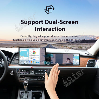 Aotsr Dual Screen 13.1 inch+12.3 inch Android 15 Carplay Car Radio for Hyundai Genesis 2013-2016 Car GPS Navigation Multimedia
