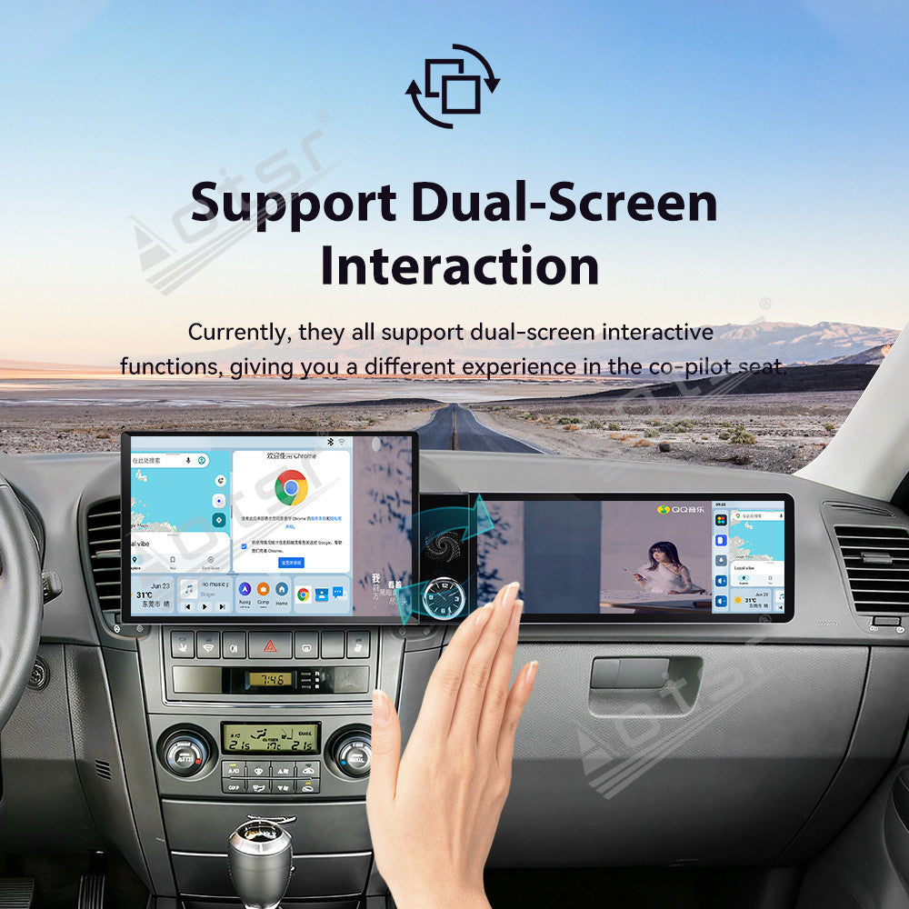 Aotsr Dual Screen 13.1 inch+12.3 inch Android 15 Carplay Car Radio for KIA Sorento 2002-2006 Car GPS Navigation Multimedia