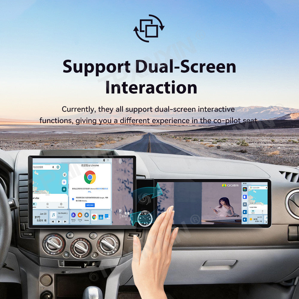 Aotsr Dual Screen 13.1 inch+12.3 inch Android 15 Carplay Car Radio for Mazda BT-50 2006-2012 and for Ford Expedition 2006-2012 Car GPS Navigation Multimedia