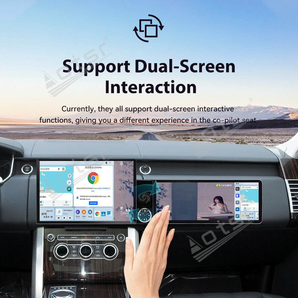 Aotsr Dual Screen 13.1 inch+12.3 inch Android 15 Carplay Car Radio for Land Rover Range Rover Executive 2013-2016 Car GPS Navigation Multimedia