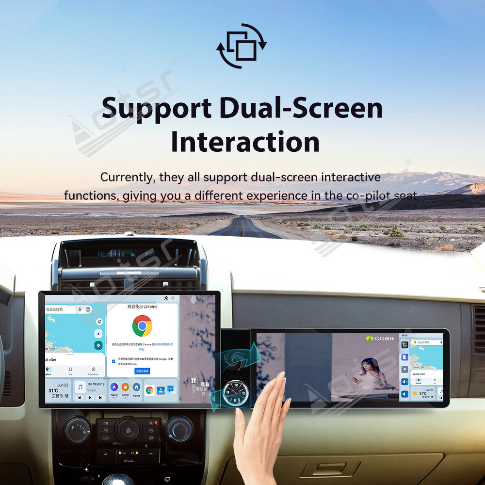 Aotsr Dual Screen 13.1 inch+12.3 inch Android 15 Carplay Car Radio for Mazda Tribute 2007-2012 Car GPS Navigation Multimedia
