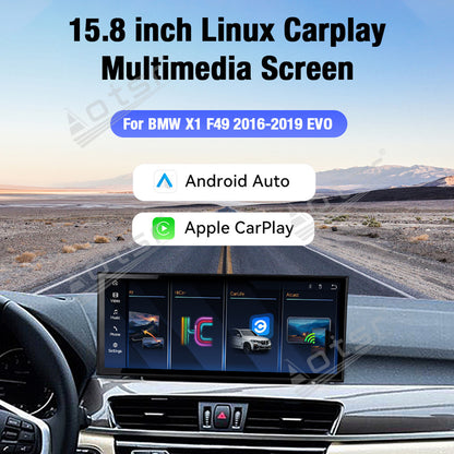 Aotsr 15.8 inch Linux Carplay Screen for BMW X1(F49)2016-2019 EVO IPS Touch Stereo Unit Multi Storage 4G DSP BT5.0 GPS
