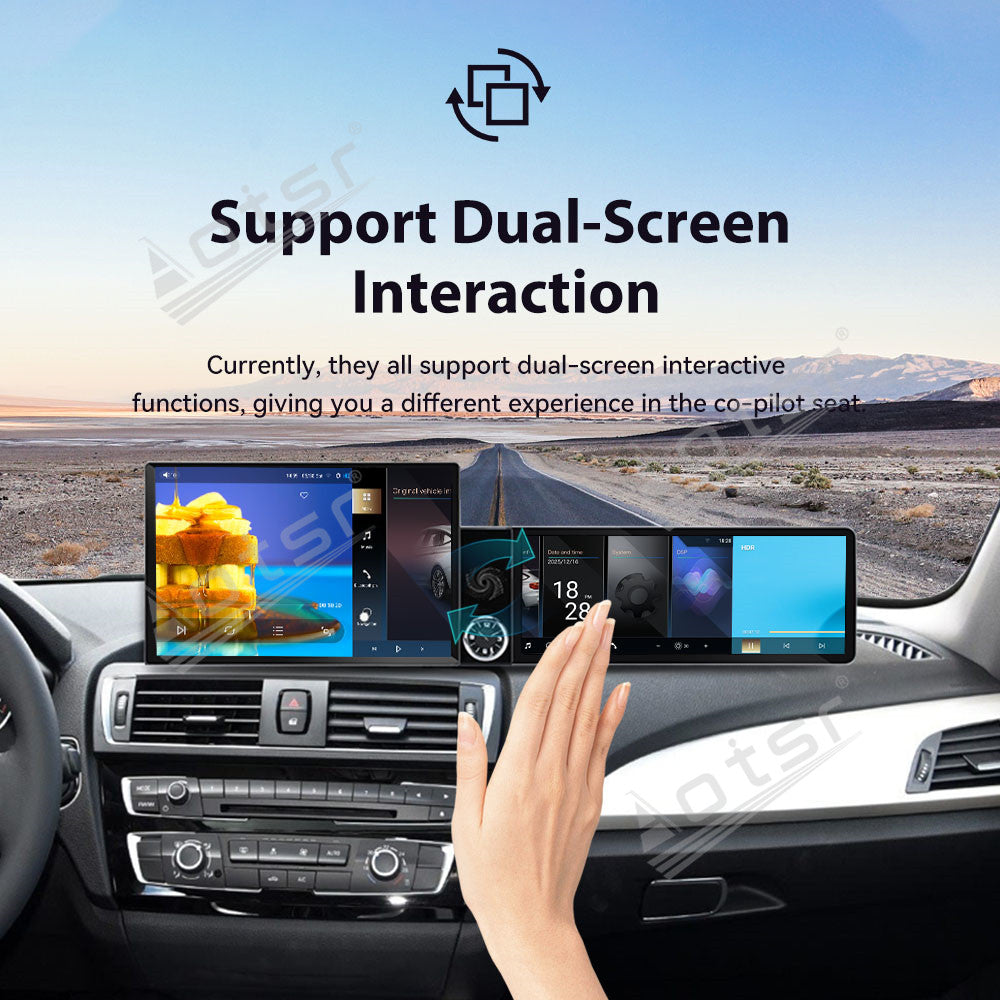 Aotsr Dual Screen 13.1 inch+12.3 inch Android 15 Carplay Car Radio for BMW 1 Series 2013-2017 Car GPS Navigation Multimedia