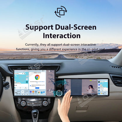 Aotsr Dual Screen 13.1 inch+12.3 inch Android 15 Carplay Car Radio for Nissan X-Trail;Nissan Qashqai 2014-2020 Car GPS Navigation Multimedia