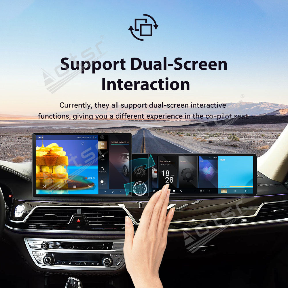 Aotsr Dual Screen 13.1 inch+12.3 inch Android 15 Carplay Car Radio for BMW 7 Series G11 G12 2015-2018 EVO Car GPS Navigation Multimedia
