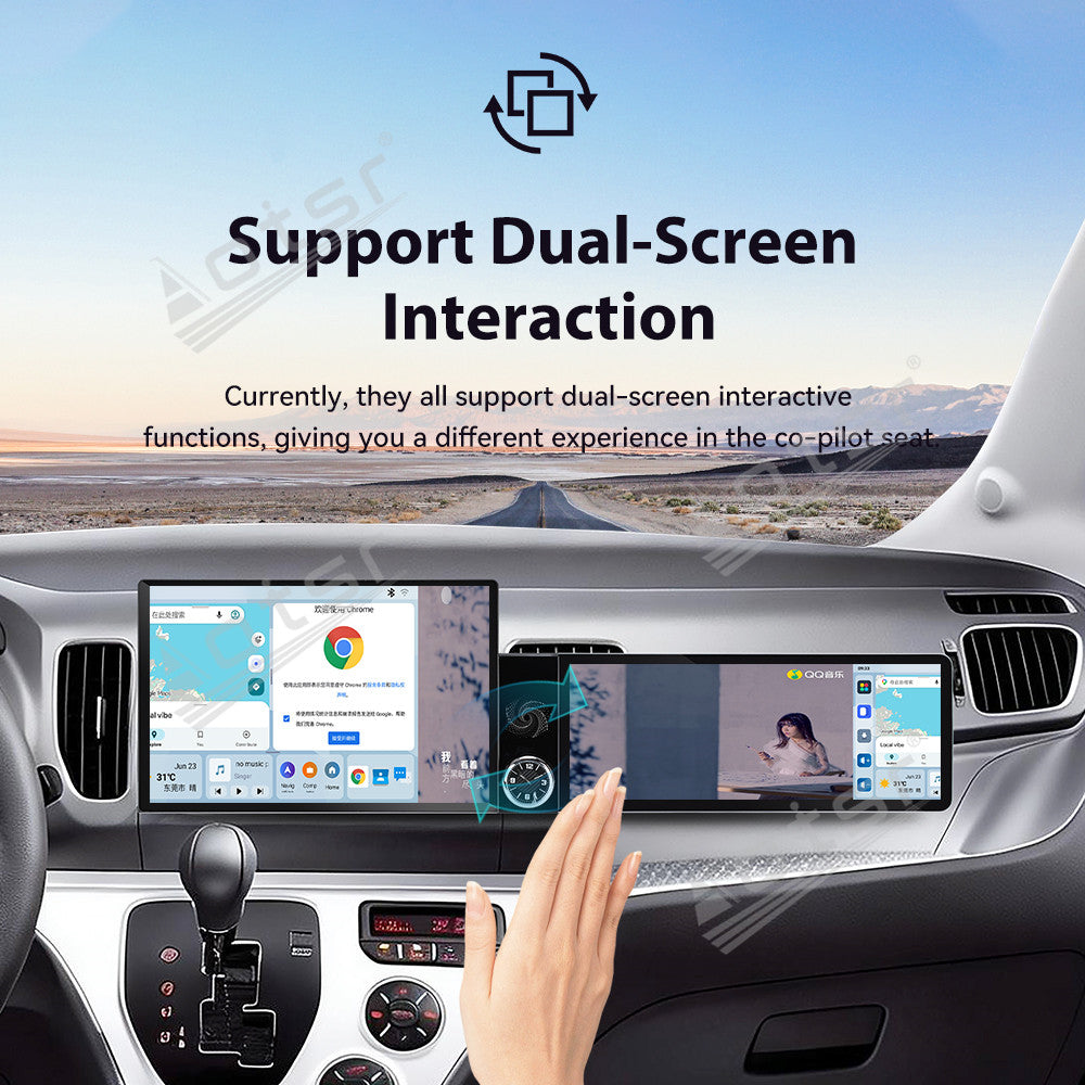 Aotsr Dual Screen 13.1 inch+12.3 inch Android 15 Carplay Car Radio for KIA Ray 2011-2017 Car GPS Navigation Multimedia