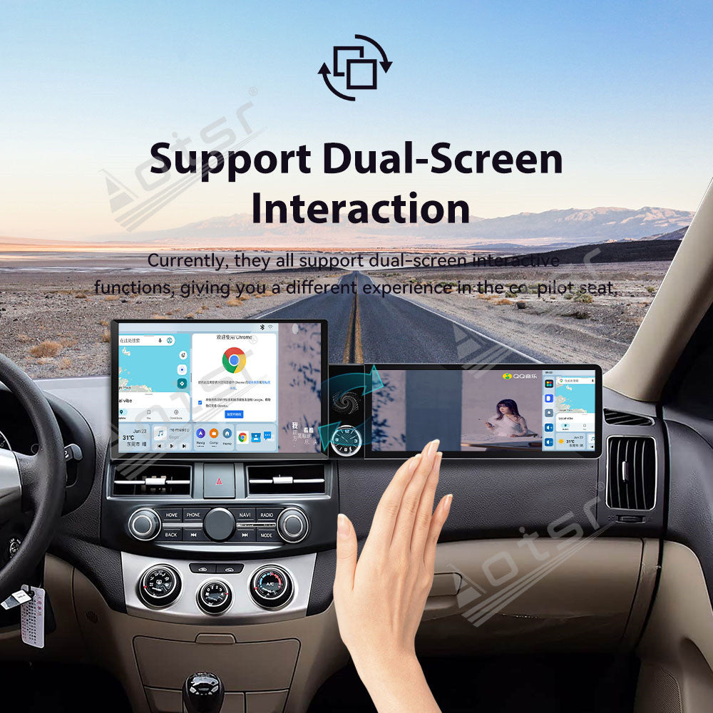 Aotsr Dual Screen 13.1 inch+12.3 inch Android 15 Carplay Car Radio for Hyundai Elantra HD 2006-2010 Car GPS Navigation Multimedia