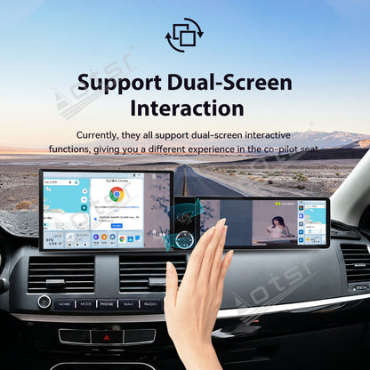 Aotsr Dual Screen 13.1 inch+12.3 inch Android 15 Carplay Car Radio for Mitsubishi Lancer EX 2010-2017 Car GPS Navigation Multimedia