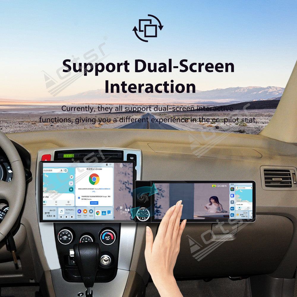 Aotsr Dual Screen 13.1 inch+12.3 inch Android 15 Carplay Car Radio for Hyundai Tucson 2006-2013 Car GPS Navigation Multimedia