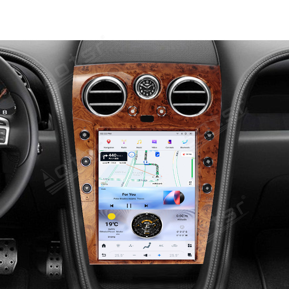 12.1 Inch Tesla Screen For  Bentley Continental GT 2004-2019 mahogany color Android 13.0 Car Radio Player GPS Navi Auto Stereo Multimedia Video DSP Carplay 4G SIM