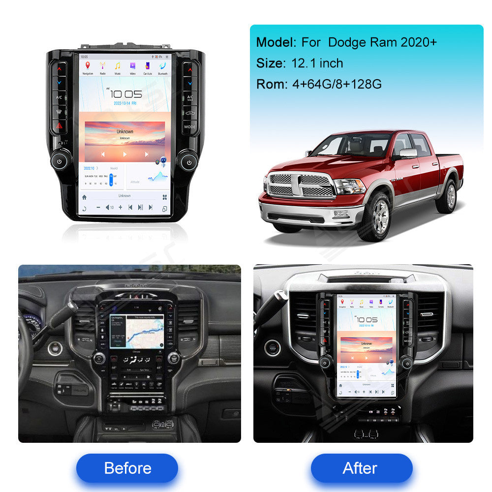 12.1 Inch Tesla Screen For Dodge Ram 2020+ Android 13.0 Car Radio Player GPS Navi Auto Stereo Multimedia Video DSP Carplay 4G SIM