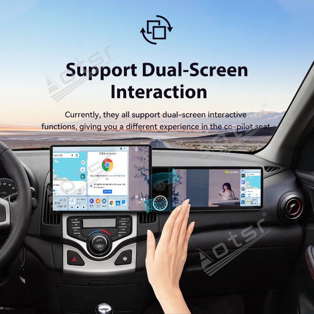 Aotsr Dual Screen 13.1 inch+12.3 inch Android 15 Carplay Car Radio for Hyundai I30 2006-2012 Car GPS Navigation Multimedia