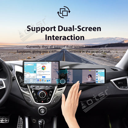 Aotsr Dual Screen 13.1 inch+12.3 inch Android 15 Carplay Car Radio for Hyundai Veloster 2011-2017 Car GPS Navigation Multimedia