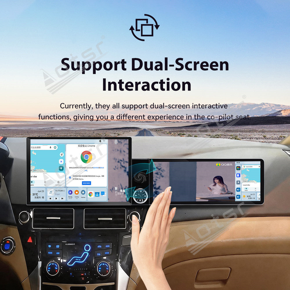 Aotsr Dual Screen 13.1 inch+12.3 inch Android 15 Carplay Car Radio for Hyundai Sonata 2011-2015 Car GPS Navigation Multimedia