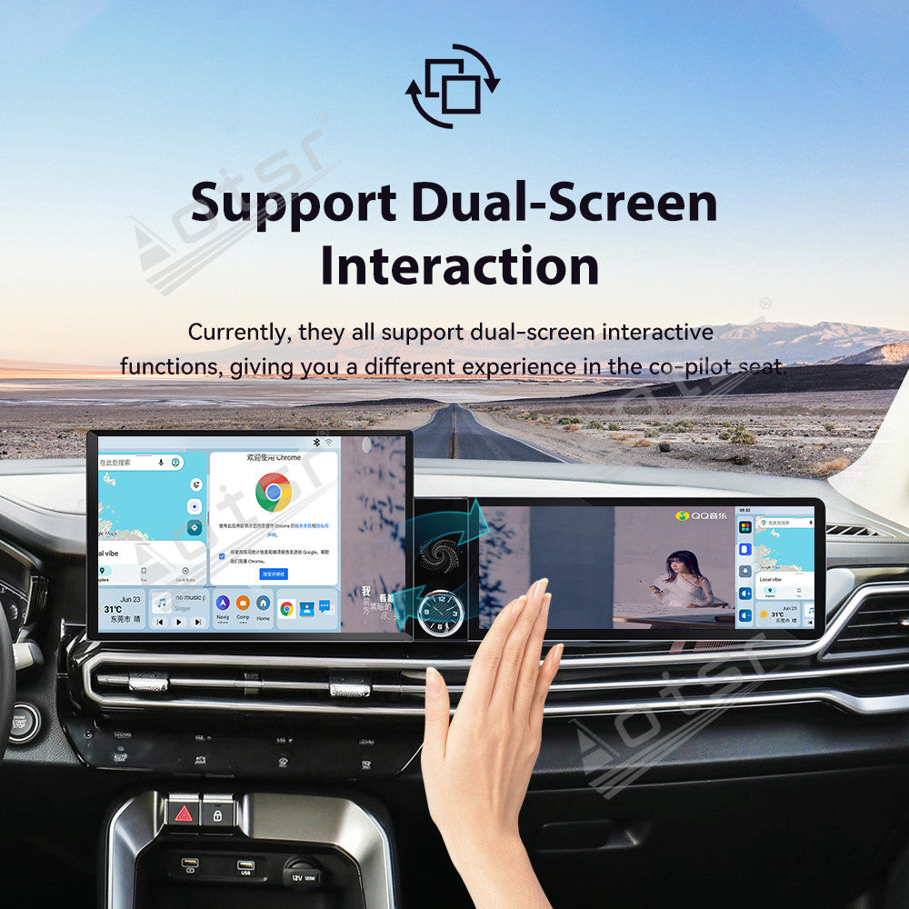Aotsr Dual Screen 13.1 inch+12.3 inch Android 15 Carplay Car Radio for KIA Sportage 2021-2026 Car GPS Navigation Multimedia