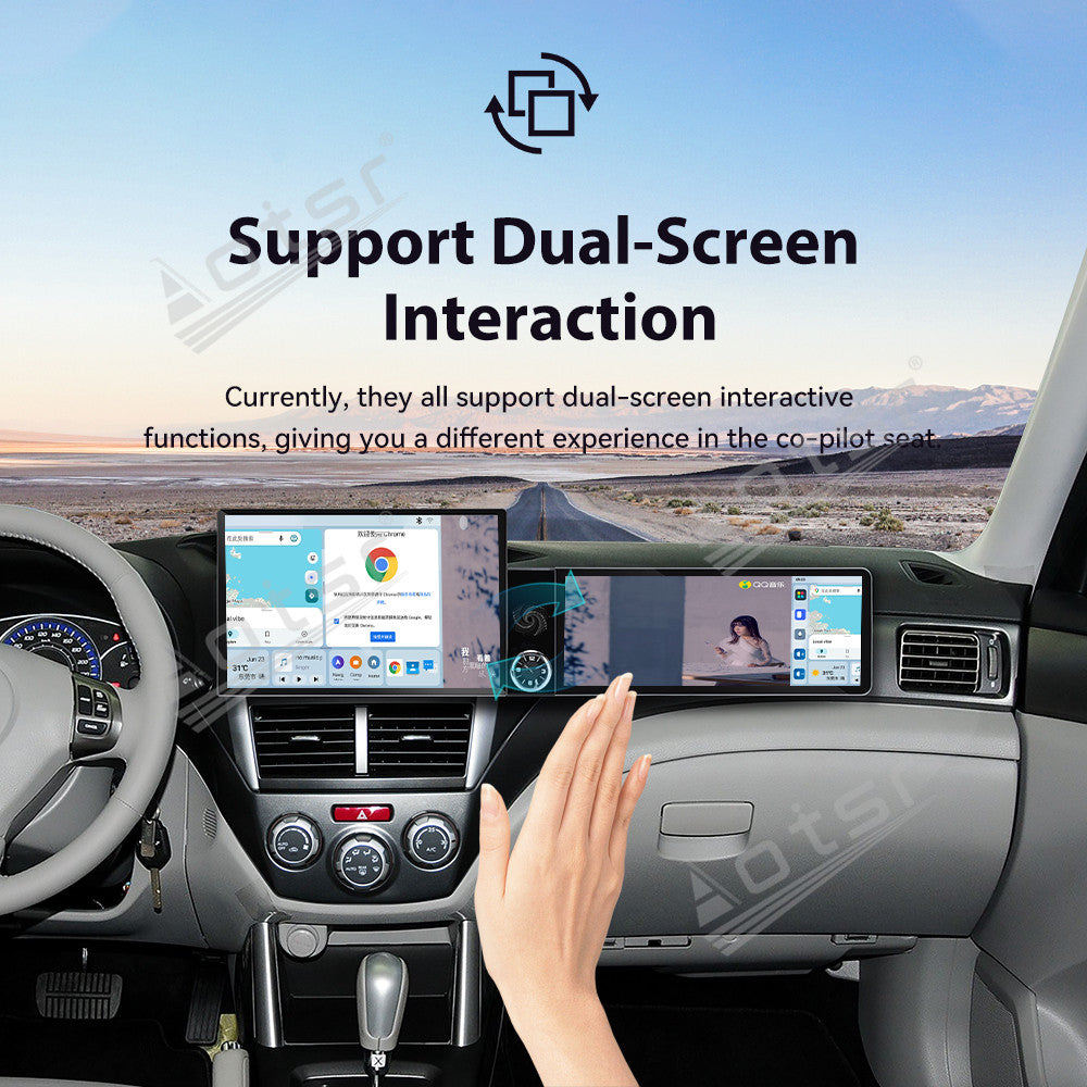 Aotsr Dual Screen 13.1 inch+12.3 inch Android 15 Carplay Car Radio for Subaru Forester 2008-2012 Car GPS Navigation Multimedia
