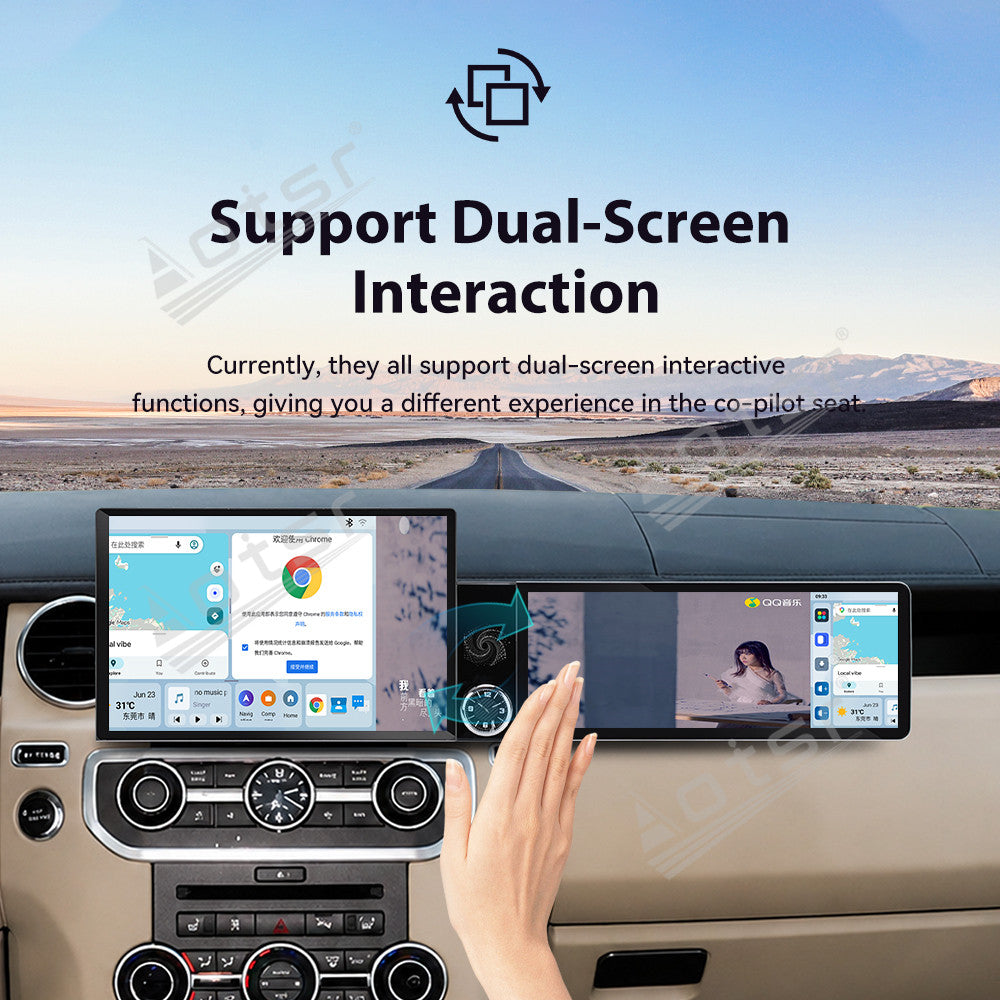 Aotsr Dual Screen 13.1 inch+12.3 inch Android 15 Carplay Car Radio for Land Rover Discovery 4 2010-2016 Car GPS Navigation Multimedia