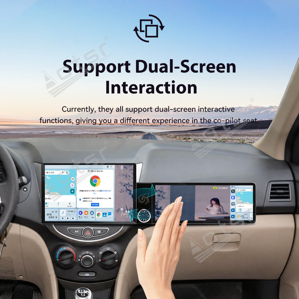 Aotsr Dual Screen 13.1 inch+12.3 inch Android 15 Carplay Car Radio for Hyundai Verna 2011-2016 Car GPS Navigation Multimedia