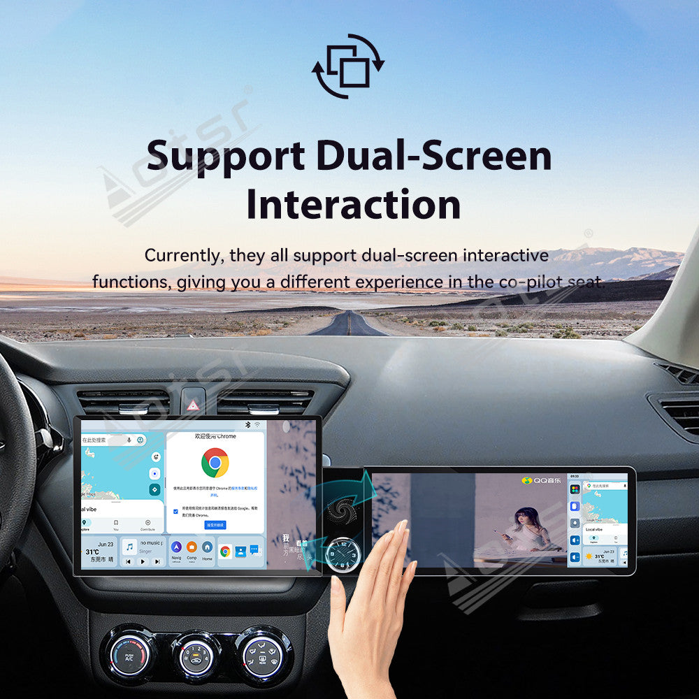Aotsr Dual Screen 13.1 inch+12.3 inch Android 15 Carplay Car Radio for KIA K2 2011-2016 Car GPS Navigation Multimedia