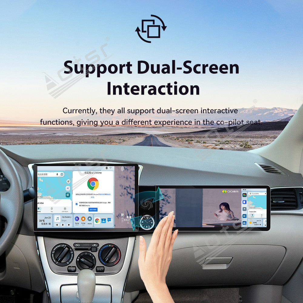 Aotsr Dual Screen 13.1 inch+12.3 inch Android 15 Carplay Car Radio for Nissan Sylphy 2012-2019 Car GPS Navigation Multimedia