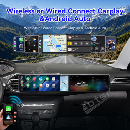 Aotsr Dual 12.3 inch Car Radio for Peugeot 308S 2015-2018 with 7870 Octa Core Chip Ultra HD 2400*900 Touch Screen Wireless CarPlay Bluetooth 5.0 GPS Navigation 4G Network OEM Upgrade Multimedia System