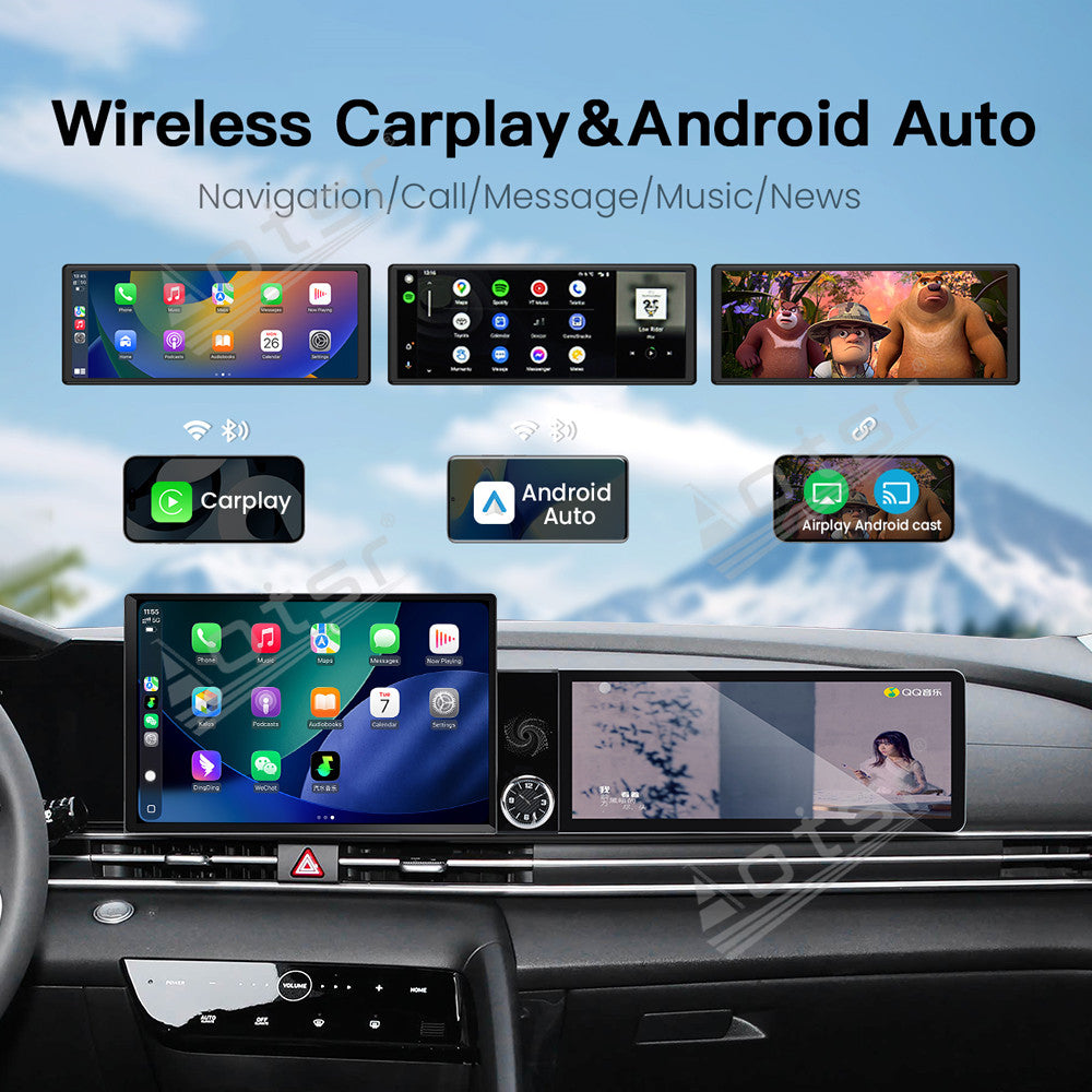 Aotsr Dual Screen 13.1 inch+12.3 inch Android 15 Carplay Car Radio for Hyundai Elantra 2020-2021 Car GPS Navigation Multimedia