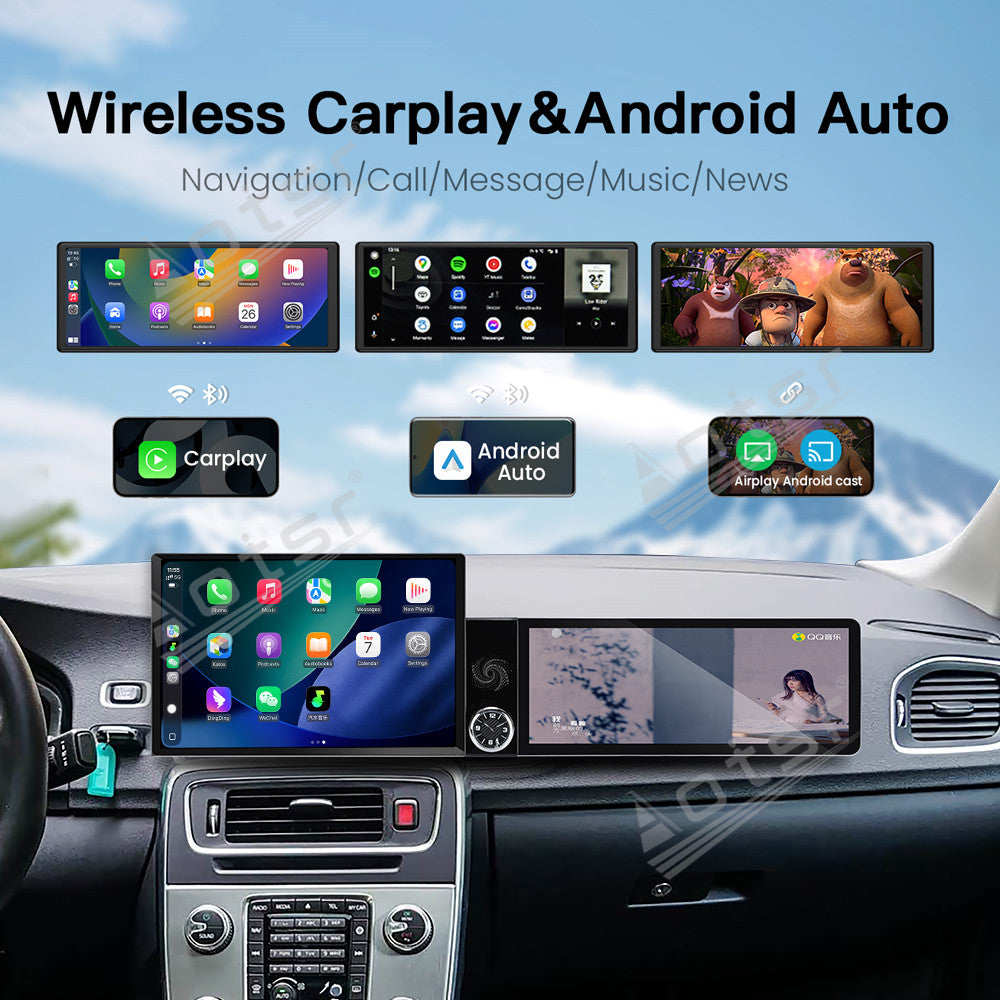 Aotsr Dual Screen 13.1 inch+12.3 inch Android 15 Carplay Car Radio for Volvo S60 2011-2019 Car GPS Navigation Multimedia