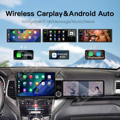 Aotsr Dual Screen 13.1 inch+12.3 inch Android 15 Carplay Car Radio for SsangYong Tivoli Matte Black 2015-2019 Car GPS Navigation Multimedia