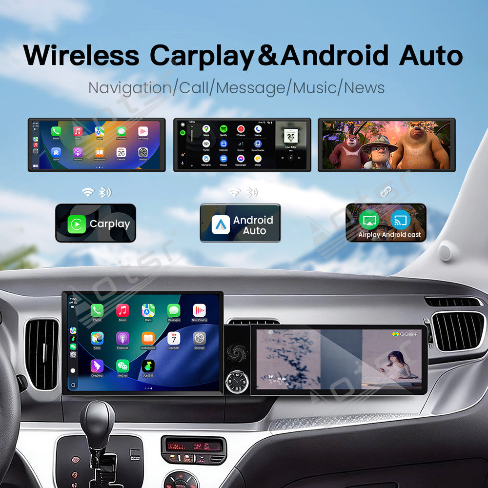Aotsr Dual Screen 13.1 inch+12.3 inch Android 15 Carplay Car Radio for KIA Ray 2011-2017 Car GPS Navigation Multimedia