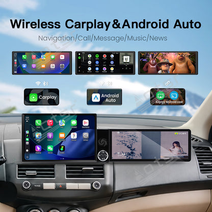 Aotsr 13.1 Inch + 12.3 Inch Android Car Navigation System for Mitsubishi Outlander 2008-2015 Wireless CarPlay GPS Multimedia Player