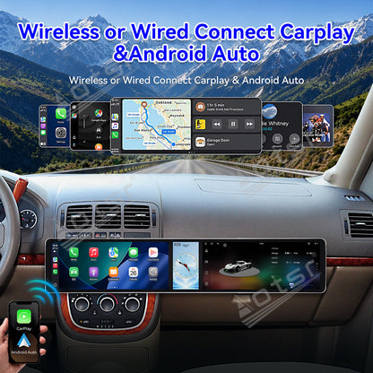 Aotsr Dual 12.3 inch Car Radio for Buick GL8 2005-2012 with 7870 Octa Core Chip Ultra HD 2400*900 Touch Screen Wireless CarPlay Bluetooth 5.0 GPS Navigation 4G Network OEM Upgrade Multimedia System