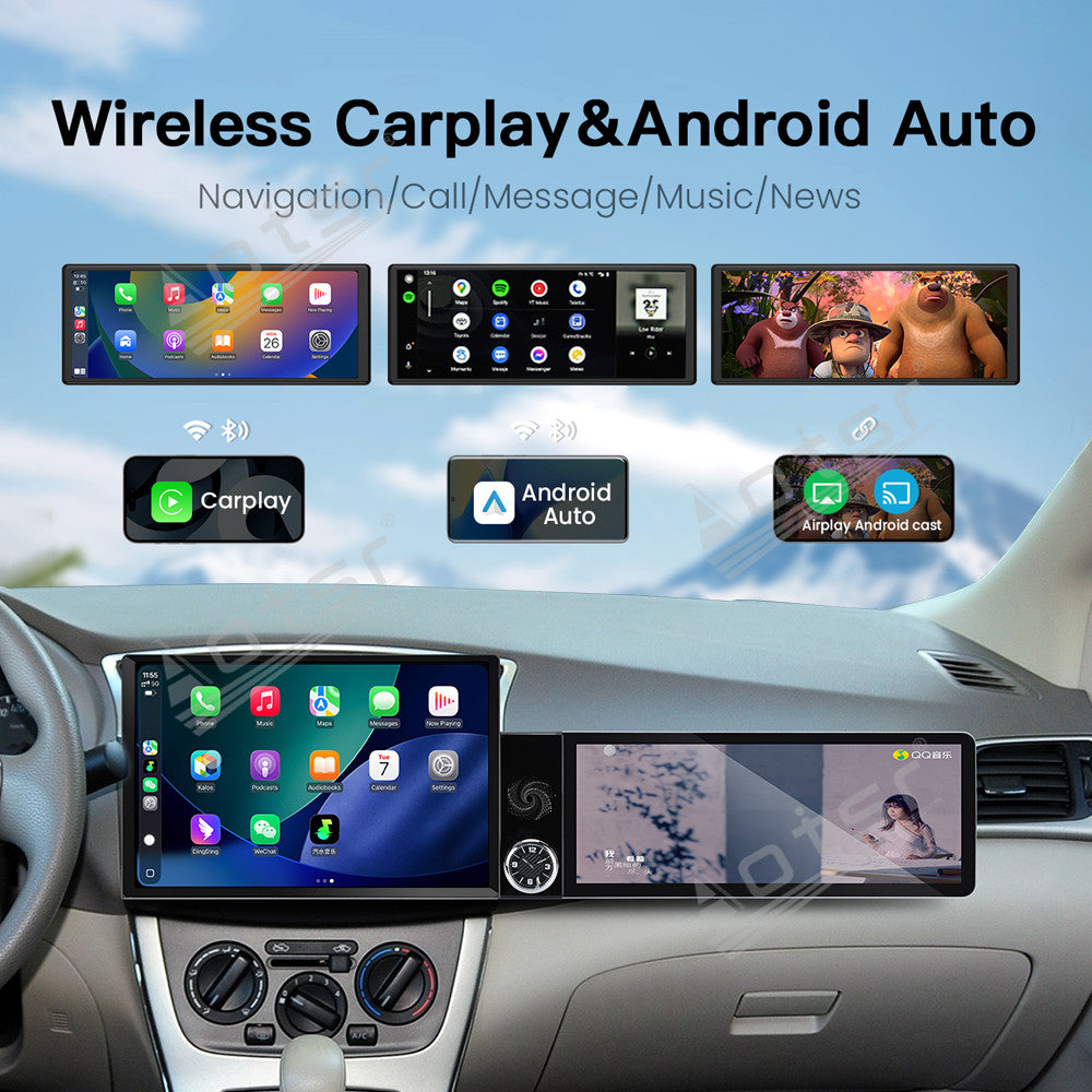 Aotsr Dual Screen 13.1 inch+12.3 inch Android 15 Carplay Car Radio for Nissan Sylphy 2012-2019 Car GPS Navigation Multimedia