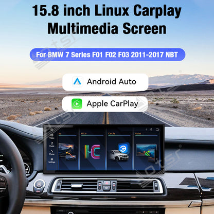 Aotsr 15.8 inch Linux Carplay Screen for BMW 7 Series F01 F02 F03 2011-2017 NBT IPS Touch Stereo Unit Multi Storage 4G DSP BT5.0 GPS