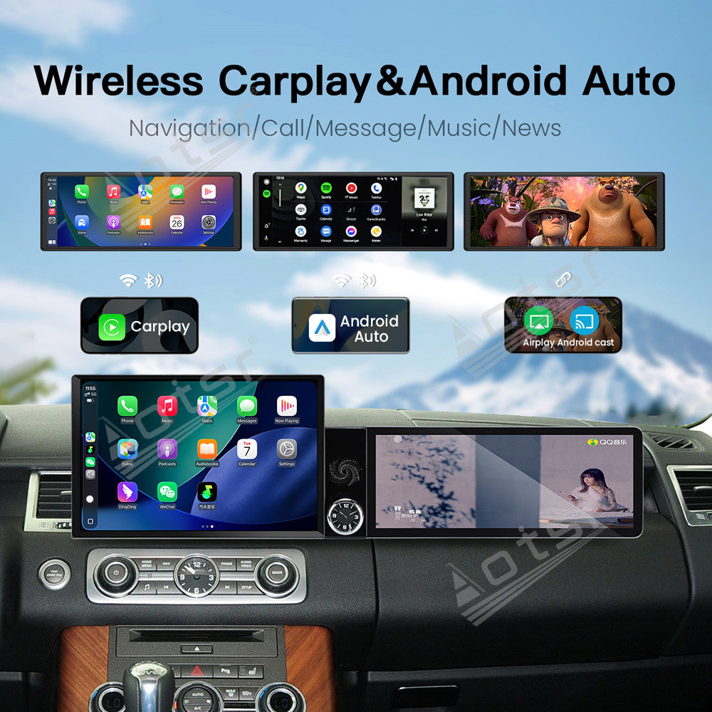 Aotsr Dual Screen 13.1 inch+12.3 inch Android 15 Carplay Car Radio for Land Range Rover Sport 2010-2013 Car GPS Navigation Multimedia